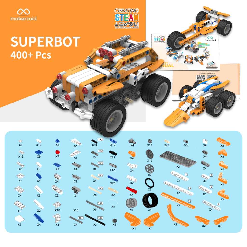 Конструктор Makerzoid Superbot Educational Building Blocks (MKZ-ID-SPB) - фото 5 Конструктор Makerzoid Superbot Educational Building Blocks (MKZ-ID-SPB) - фото 5