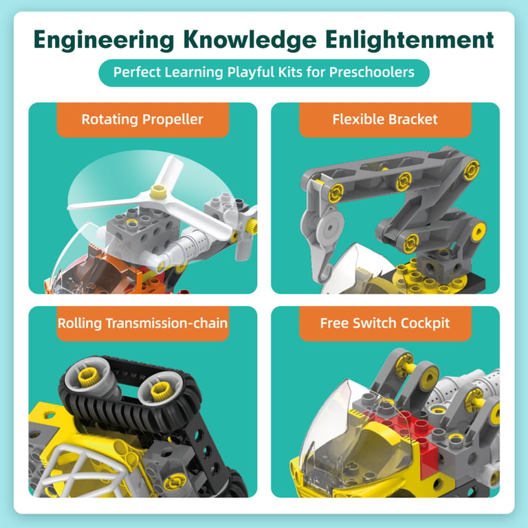 Конструктор Makerzoid Big Building Blocks-Mechanical Engineering Team (MKZ-OBK-MET) - фото 8