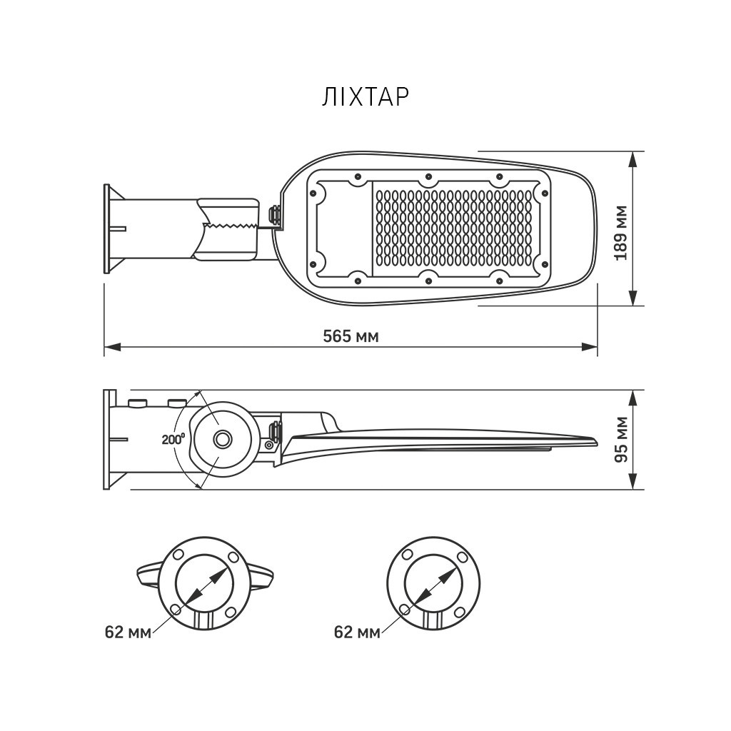 Прожектор Videx LED 60W 5000K (VL-SLSO-605) - фото 9 Прожектор Videx LED 60W 5000K (VL-SLSO-605) - фото 9