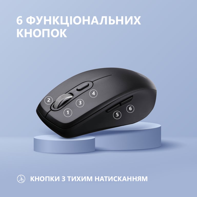 Мишка 2E MF225 Silent Wireless/Bluetooth Black (2E-MF225WBK) - фото 4