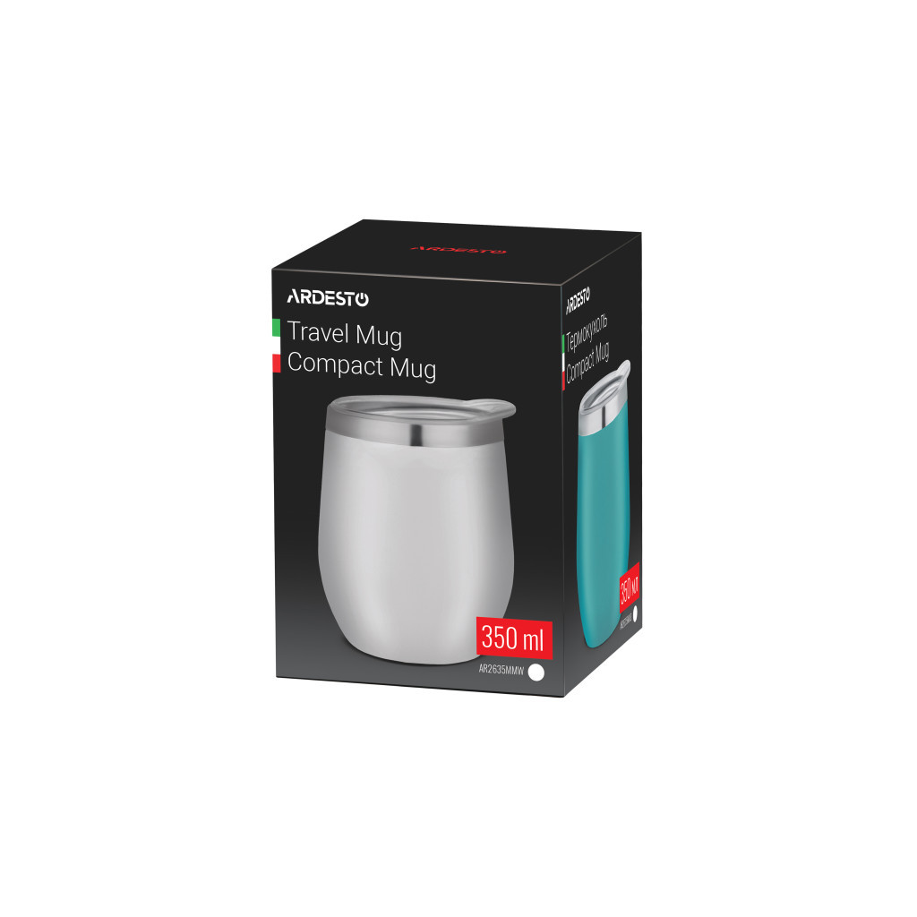 Термокружка Ardesto Compact Mug 350 мл White (AR2635MMW) - фото 5 Термокружка Ardesto Compact Mug 350 мл White (AR2635MMW) - фото 5