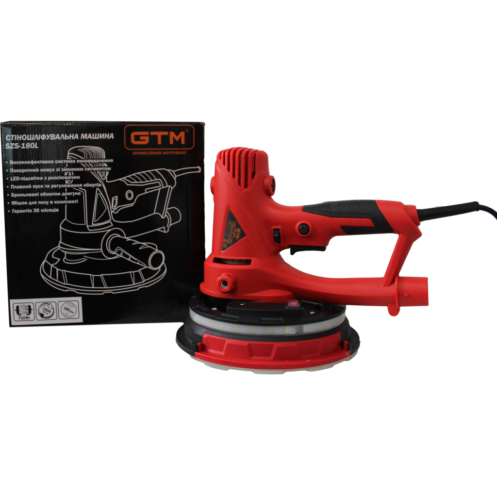 Шліфувальна машина GTM для стін SZS-180L (жираф) 180мм, 710Вт, 1200-2500 об/хв (SZS-180L) - фото 9 Шліфувальна машина GTM для стін SZS-180L (жираф) 180мм, 710Вт, 1200-2500 об/хв (SZS-180L) - фото 9