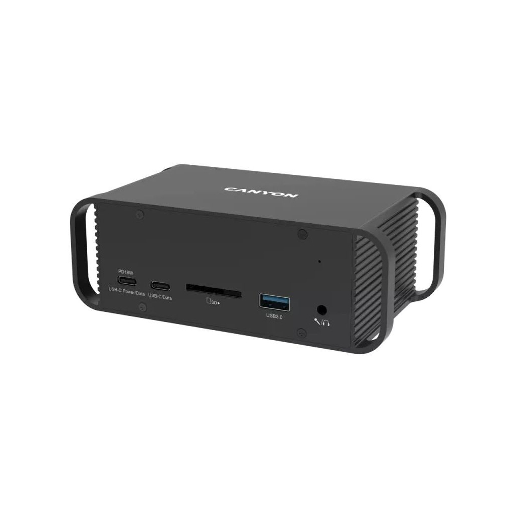 Порт-реплікатор Canyon Docking Station with 14 ports, with Type C female*4, USB3.0*2, USB2.0*2 (CNS-HDS95ST) Порт-реплікатор Canyon Docking Station with 14 ports, with Type C female*4, USB3.0*2, USB2.0*2 (CNS-HDS95ST)