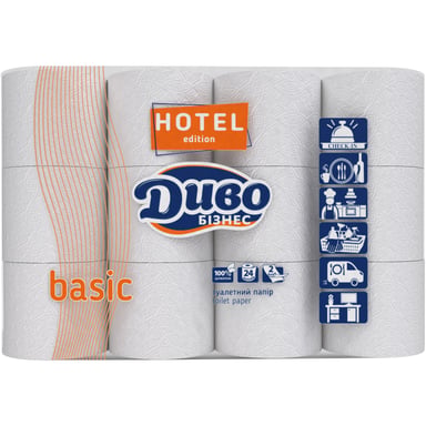 Туалетний папір Диво Бізнес Basic for Hotel 2 шари 24 рулони (4820003837788) - фото 1