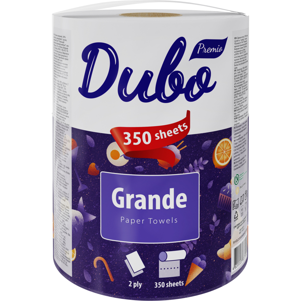 Паперові рушники Диво Premio Grande 2 шари 350 відривів 1 рулон (4820003837580) - фото 1 Паперові рушники Диво Premio Grande 2 шари 350 відривів 1 рулон (4820003837580) - фото 1