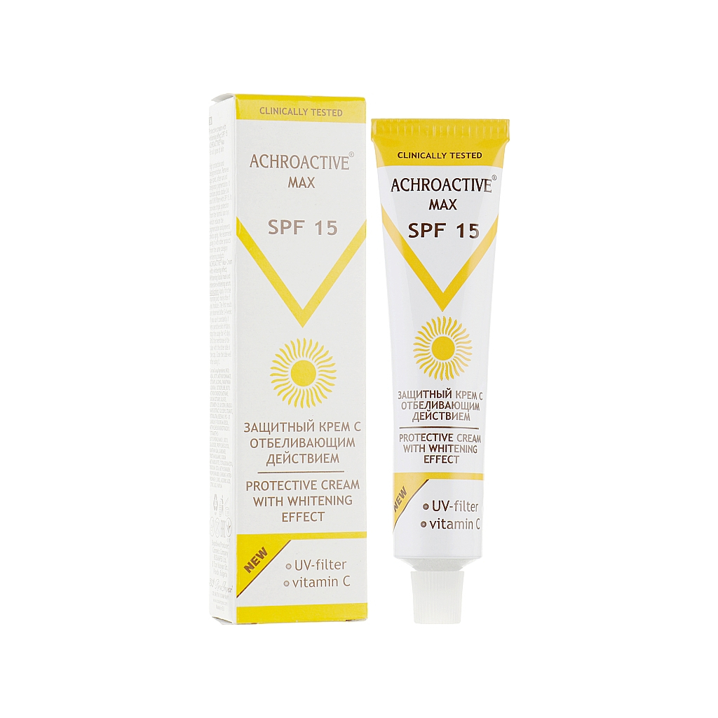 Крем для обличчя Achroactive Max Захисний крем з відбілюючою дією SPF15 45 мл (3800010502252) - фото 1 Крем для обличчя Achroactive Max Захисний крем з відбілюючою дією SPF15 45 мл (3800010502252) - фото 1