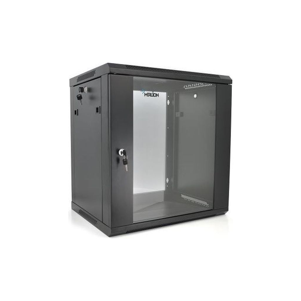 Шафа настінна Merlion 12U 19" 600*450*634 (Ш*Г*В)мм, black (Ml3-6412) - фото 1 Шафа настінна Merlion 12U 19" 600*450*634 (Ш*Г*В)мм, black (Ml3-6412) - фото 1