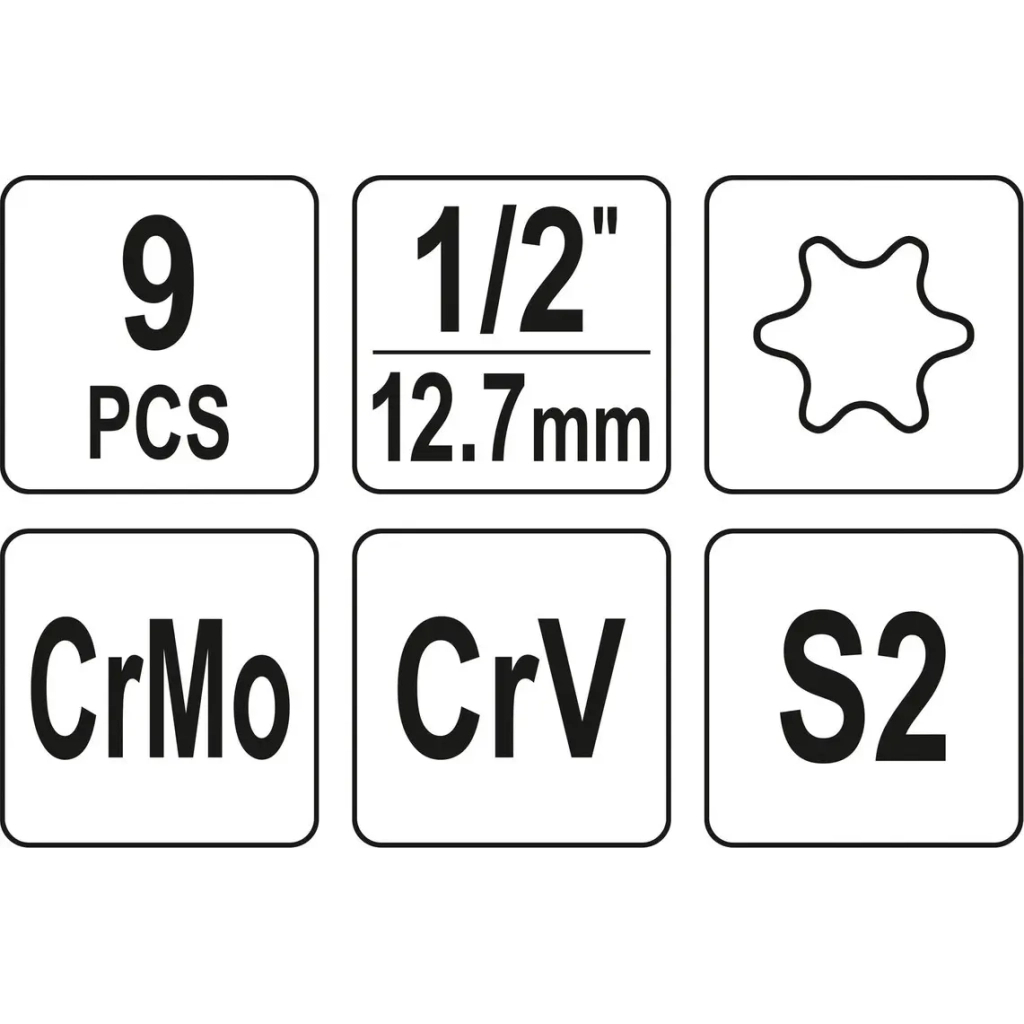 Набір торцевих головок Yato YT-10664 - фото 4 Набір торцевих головок Yato YT-10664 - фото 4