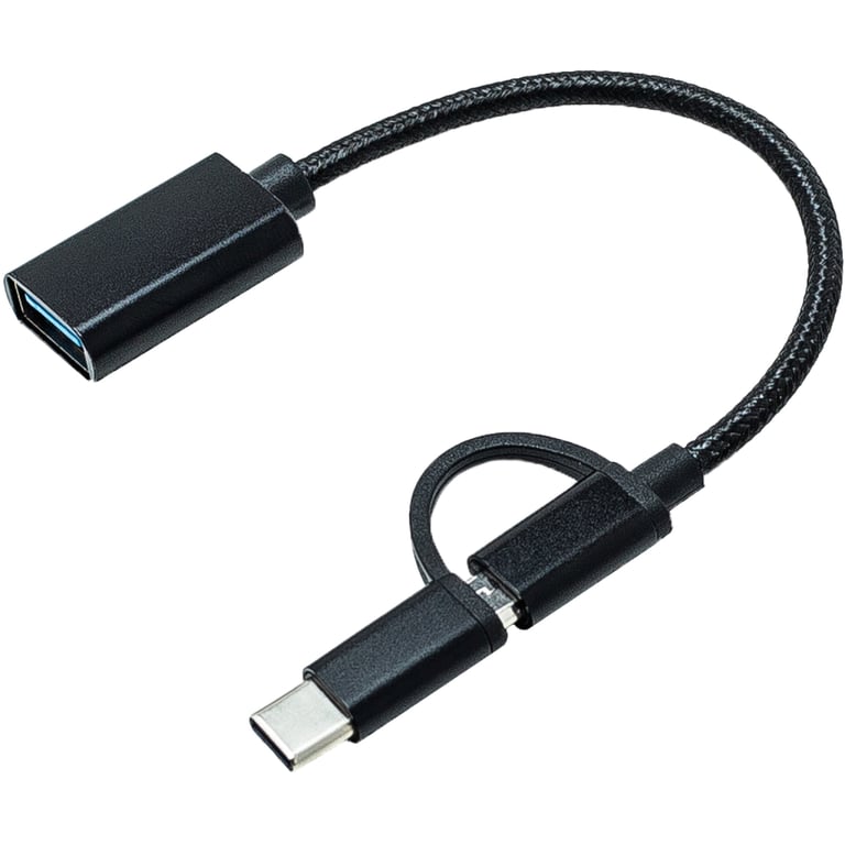 Перехідник OTG AC-150 2in1 USB 3.0 - MicroUSB USB Type-C Black XoKo (AC-150-BK) - фото 1