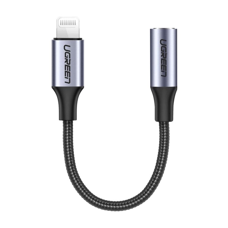 Перехідник Lightning to 3.5mm 10cm Headphone Jack Adapter Model US211 gray Ugreen (30756) - фото 1