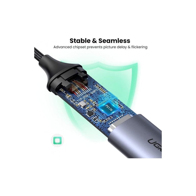 Перехідник USB2.0 Type C to HDMI V2.0 4K60Hz 10cm CM297 gray Ugreen (70444) - фото 2