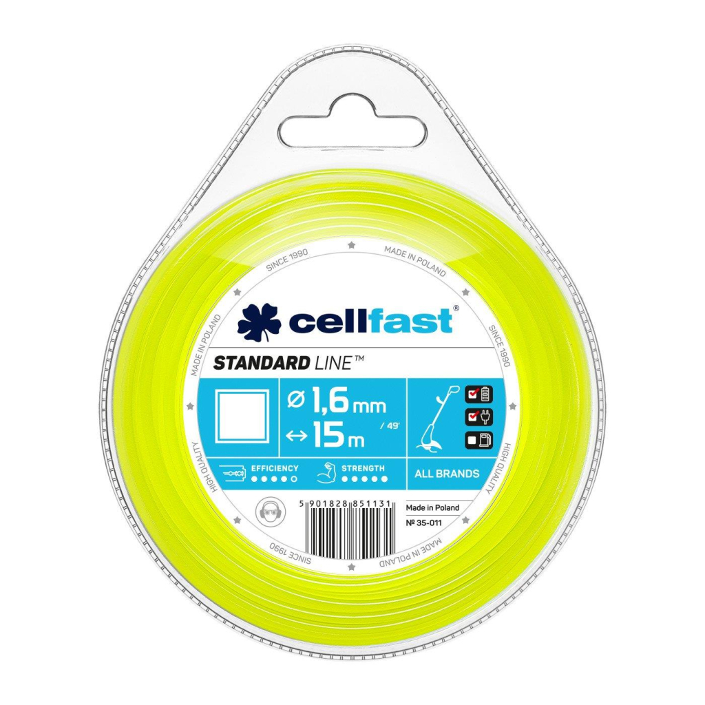 Жилка косильна Cellfast квадрат 1.6 x 15м (35-011) Жилка косильна Cellfast квадрат 1.6 x 15м (35-011)
