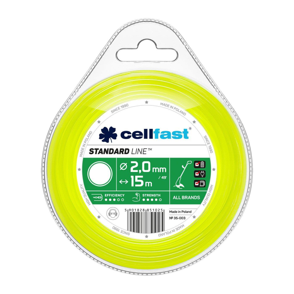 Жилка косильна Cellfast коло 2.0 x 15м (35-003) - фото 1 Жилка косильна Cellfast коло 2.0 x 15м (35-003) - фото 1