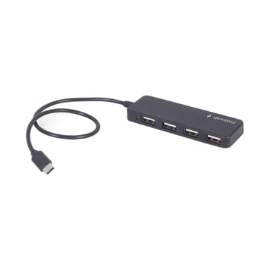 Концентратор Gembird USB-C 4 ports USB 2.0 black (UHB-CM-U2P4-01) - фото 1