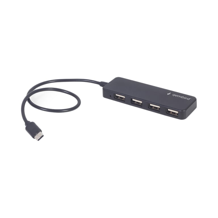 Концентратор Gembird USB-C 4 ports USB 2.0 black (UHB-CM-U2P4-01) - фото 1
