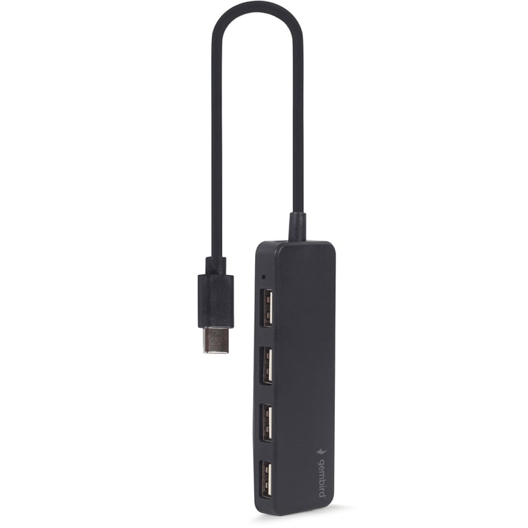 Концентратор Gembird USB-C 4 ports USB 2.0 black (UHB-CM-U2P4-01) - фото 2