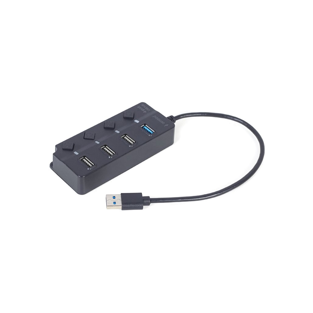 Концентратор Gembird 4 ports (1xUSB3.1+3xUSB2.0) switch black (UHB-U3P1U2P3P-01) - головне фото