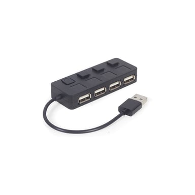 Концентратор Gembird USB 2.0 4 ports switch black (UHB-U2P4-05) - фото 1
