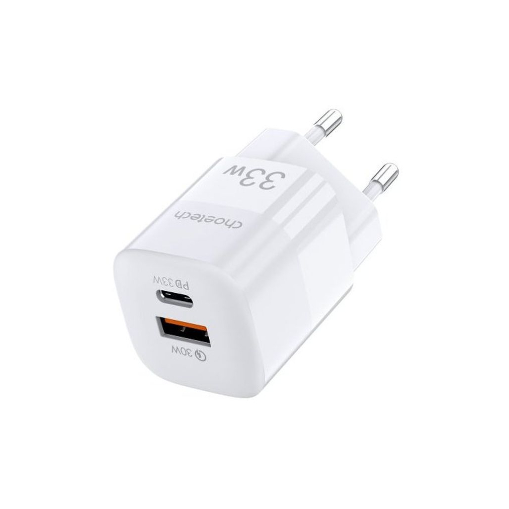 Зарядний пристрій Choetech GaN USB-A/USB-C 33W QC3.0/PD/PPS (PD5006-EU-WH) - фото 2 Зарядний пристрій Choetech GaN USB-A/USB-C 33W QC3.0/PD/PPS (PD5006-EU-WH) - фото 2