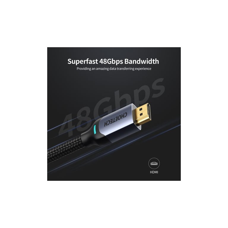 Кабель мультимедійний HDMI M to HDMI M 2.0m V2.1 8K60Hz HDR10 HLG Choetech (XHH01-BK) - фото 4