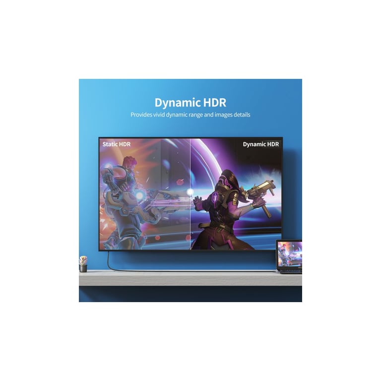 Кабель мультимедійний HDMI M to HDMI M 2.0m V2.1 8K60Hz HDR10 HLG Choetech (XHH01-BK) - фото 8