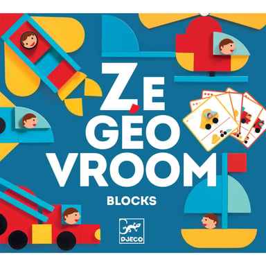 Настільна гра Djeco Набір дерев'яних геометричних фігур Ze Geo Vroom (DJ06436) - фото 1