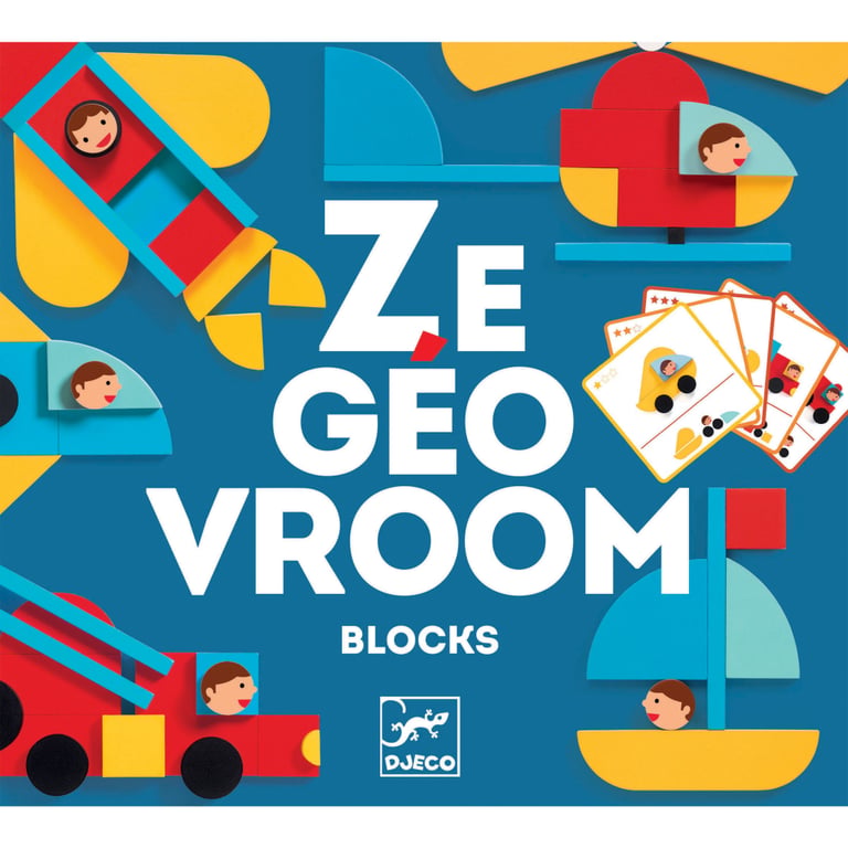 Настільна гра Djeco Набір дерев'яних геометричних фігур Ze Geo Vroom (DJ06436) - фото 1