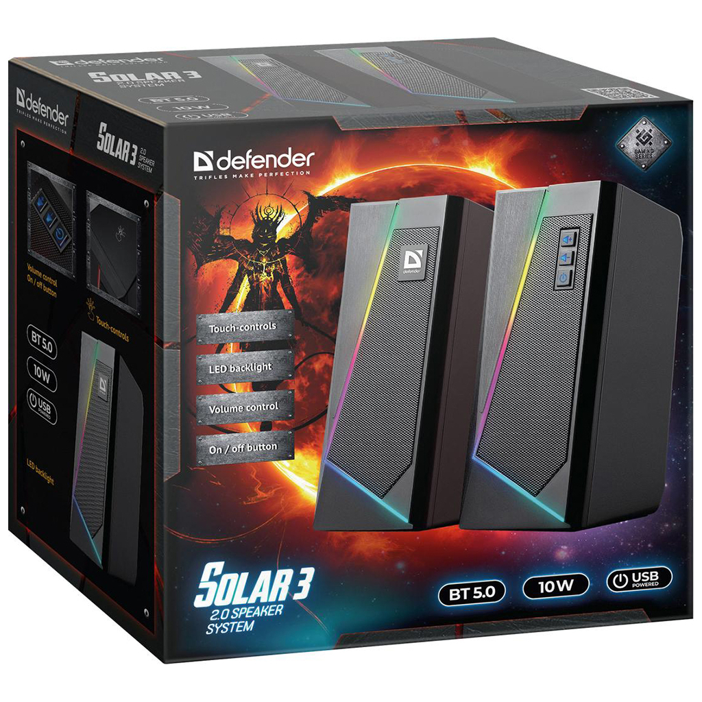 Акустична система Defender Solar 3 Bluetooth Light USB Black (65103) - фото 3 Акустична система Defender Solar 3 Bluetooth Light USB Black (65103) - фото 3