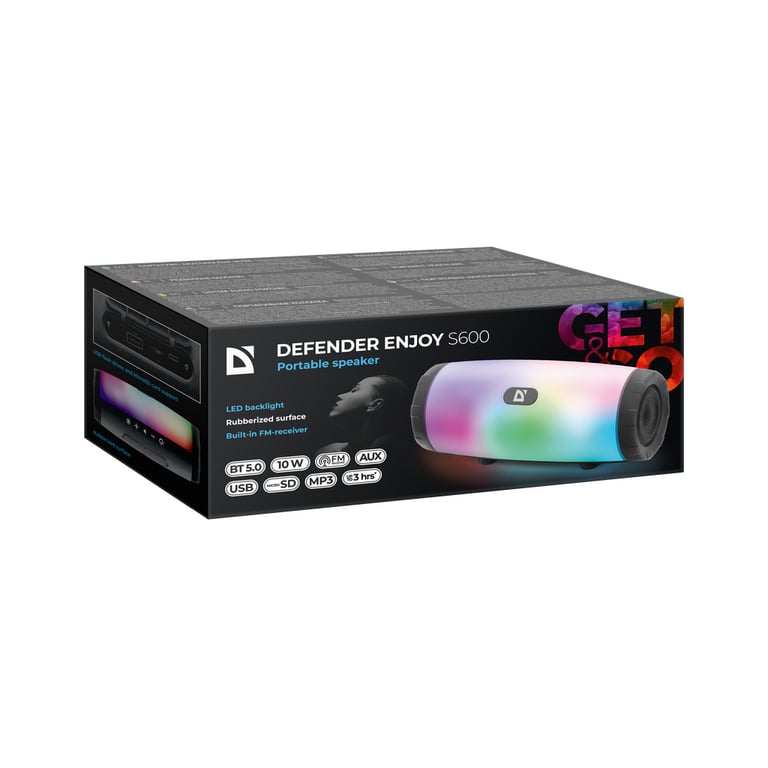 Акустична система Defender Enjoy S600 10Вт Light/FM/microSD/USB Black (65603) - фото 5