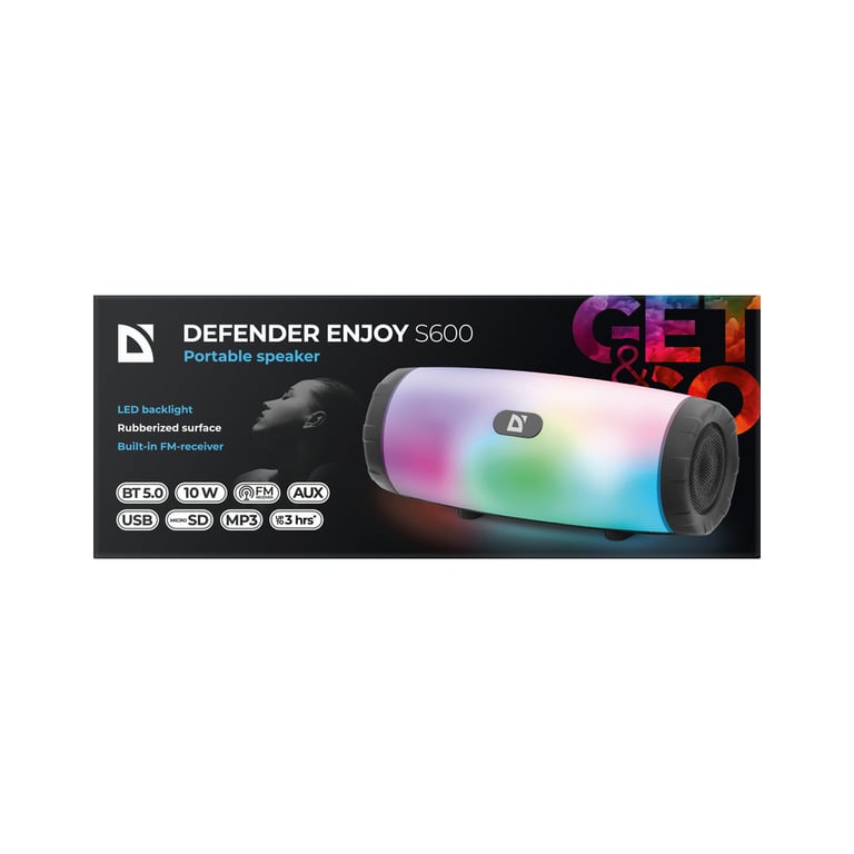 Акустична система Defender Enjoy S600 10Вт Light/FM/microSD/USB Black (65603) - фото 6
