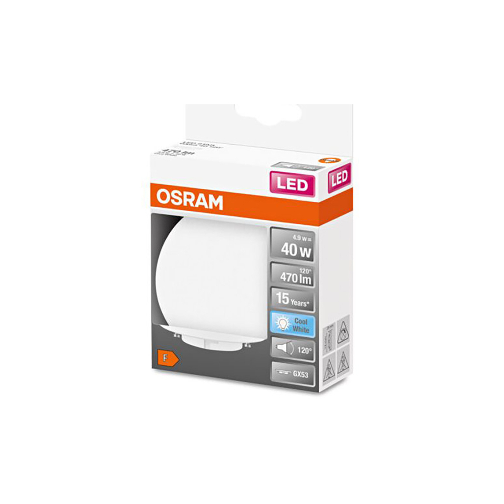 Лампочка Osram LED STAR, 4.9W, 470Lm, 4000K, GX53 (4058075433465) - фото 3 Лампочка Osram LED STAR, 4.9W, 470Lm, 4000K, GX53 (4058075433465) - фото 3