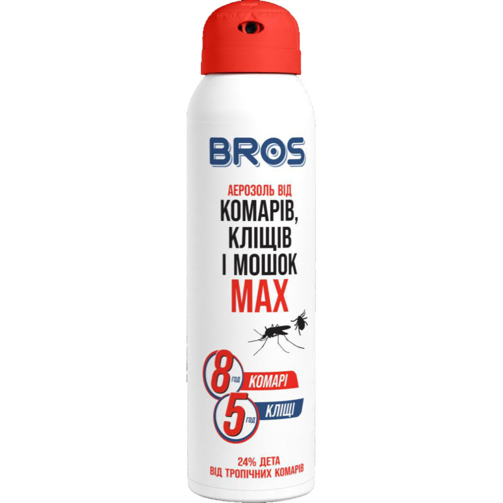 Аерозоль від комах Bros MAX від комарів і кліщів 90 мл (5904517065185/5904517324572) - фото 1 Аерозоль від комах Bros MAX від комарів і кліщів 90 мл (5904517065185/5904517324572) - фото 1