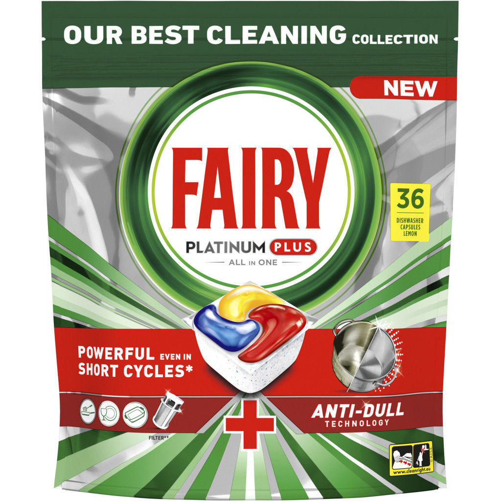 Таблетки для посудомийних машин Fairy Platinum Plus All in One Lemon 36 шт. (8001841956541/8700216236232) Таблетки для посудомийних машин Fairy Platinum Plus All in One Lemon 36 шт. (8001841956541/8700216236232)
