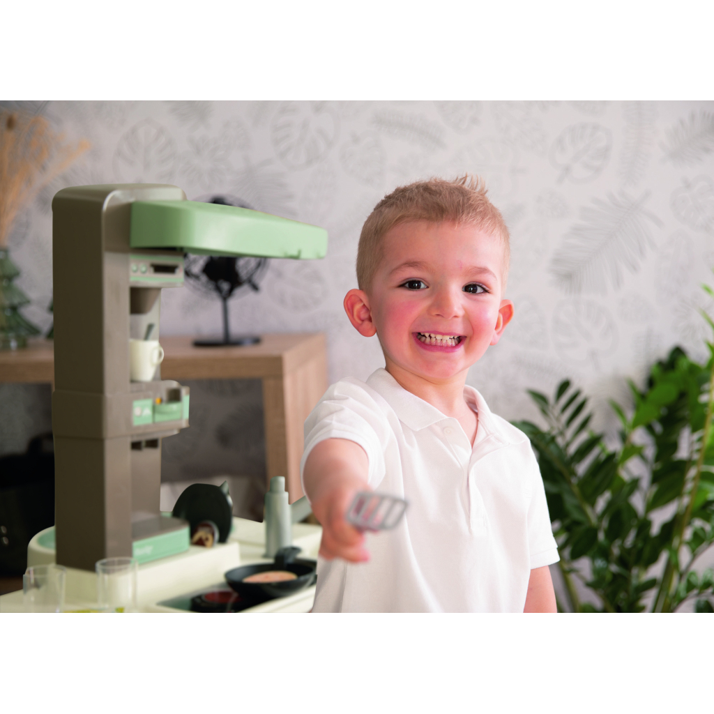 Ігровий набір Smoby Велика інтерактивна кухня Тефаль Студіо з ефектом кипіння 34 аксесуари М'ятно-сіра з білим (311053) - фото 5 Ігровий набір Smoby Велика інтерактивна кухня Тефаль Студіо з ефектом кипіння 34 аксесуари М'ятно-сіра з білим (311053) - фото 5