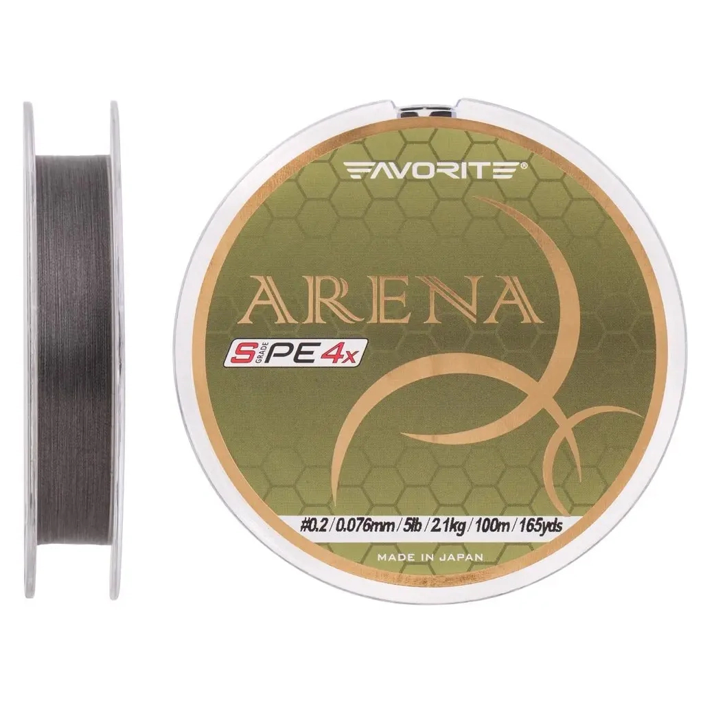 Шнур Favorite Arena PE 4x 100m 0.2/0.076mm 5lb/2.1kg Silver Gray (1693.10.93) - фото 2 Шнур Favorite Arena PE 4x 100m 0.2/0.076mm 5lb/2.1kg Silver Gray (1693.10.93) - фото 2