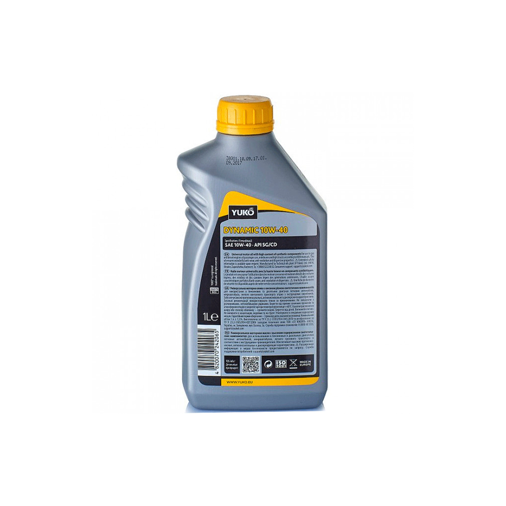 Моторна олива Yuko DYNAMIC 10W-40 1л (4820070242065) - фото 2 Моторна олива Yuko DYNAMIC 10W-40 1л (4820070242065) - фото 2