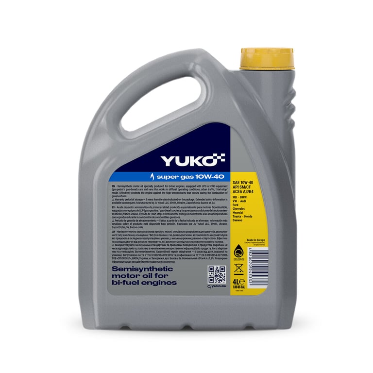 Моторна олива Yuko SUPER GAS 10W-40 4л (4820070245332) - фото 2