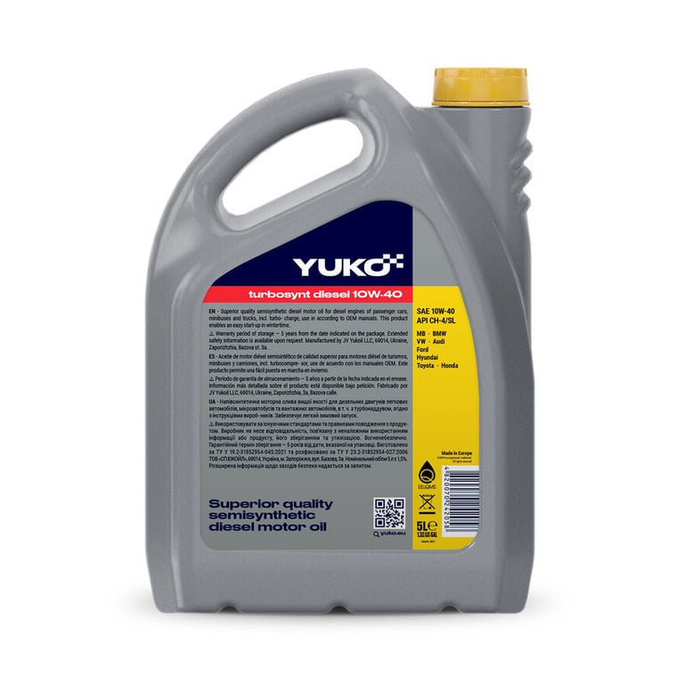 Моторна олива Yuko TURBOSYNT DIESEL 10W-40 5л (4820070242058) - фото 2