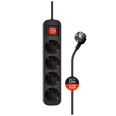 Мережевий фільтр живлення ColorWay CW-PSEA42BK /2M black (CW-PSEA42BK) - фото 1