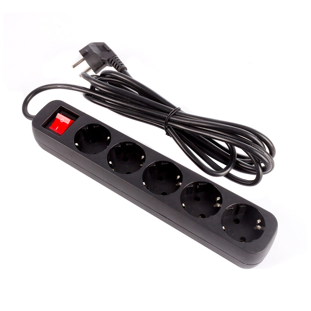 Мережевий фільтр живлення ColorWay CW-PSEA53BK, 5 розеток/ 3M black (CW-PSEA53BK) - фото 4 Мережевий фільтр живлення ColorWay CW-PSEA53BK, 5 розеток/ 3M black (CW-PSEA53BK) - фото 4