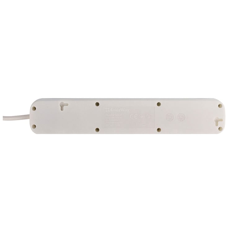 Мережевий фільтр живлення ColorWay CW-PSEA53W, 5 розеток/ 3M white (CW-PSEA53W) - фото 2