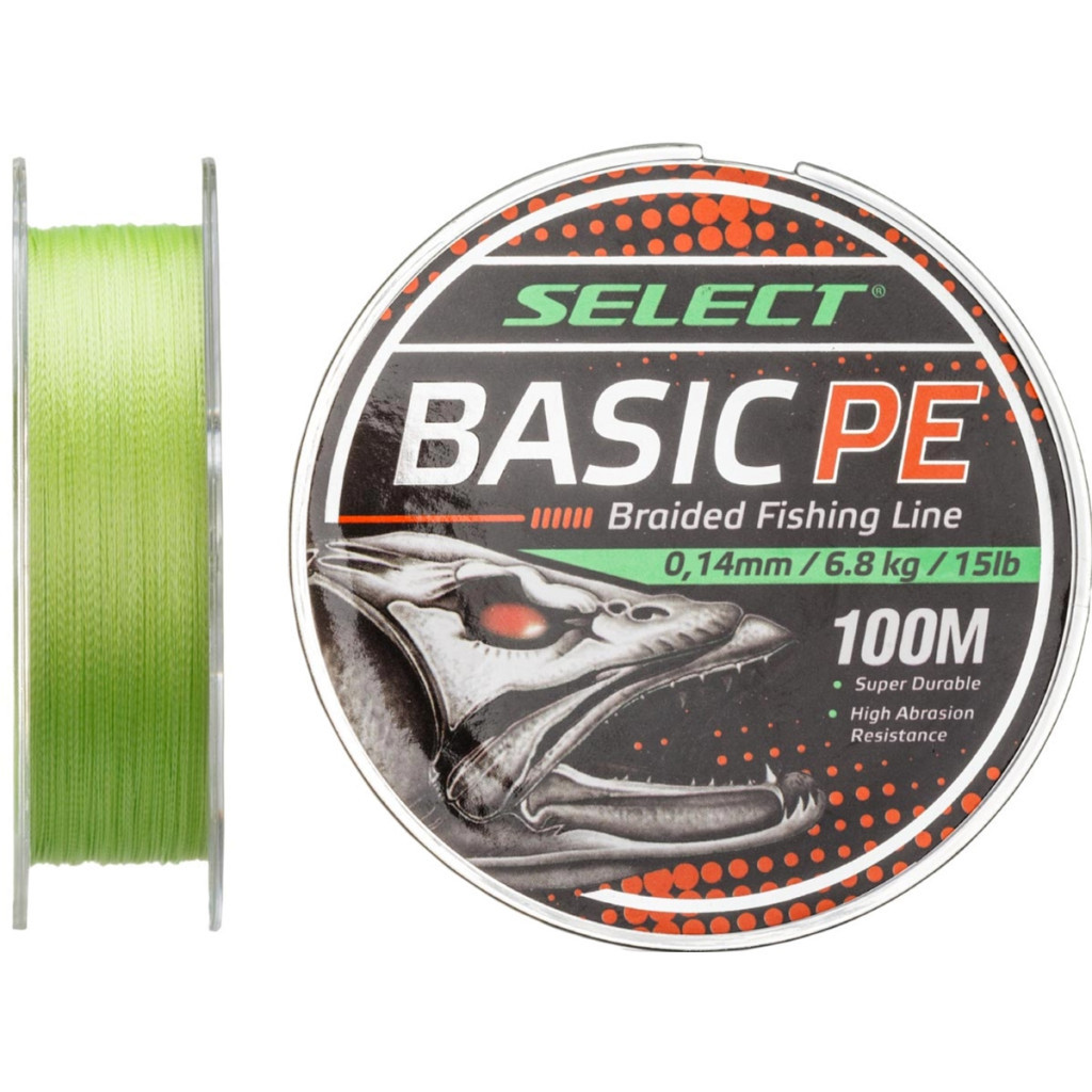 Шнур Select Basic PE 100m Light Green 0.16mm 18lb/8.3kg (1870.27.50) - фото 1 Шнур Select Basic PE 100m Light Green 0.16mm 18lb/8.3kg (1870.27.50) - фото 1