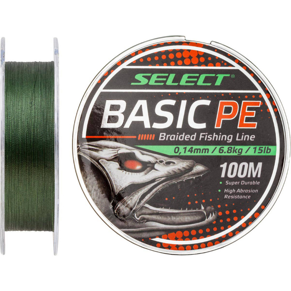 Шнур Select Basic PE 100m Dark Green 0.12mm 12lb/5.6kg (1870.27.61) - фото 1 Шнур Select Basic PE 100m Dark Green 0.12mm 12lb/5.6kg (1870.27.61) - фото 1