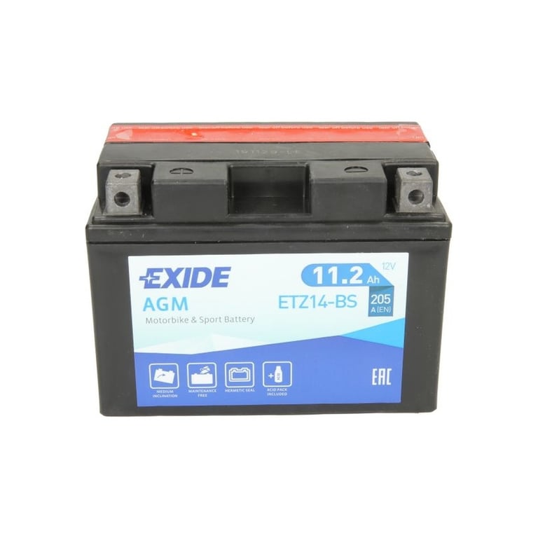 Акумулятор автомобільний EXIDE AGM 11,2Ah (+/-) (205EN) (ETZ14-BS) - фото 2