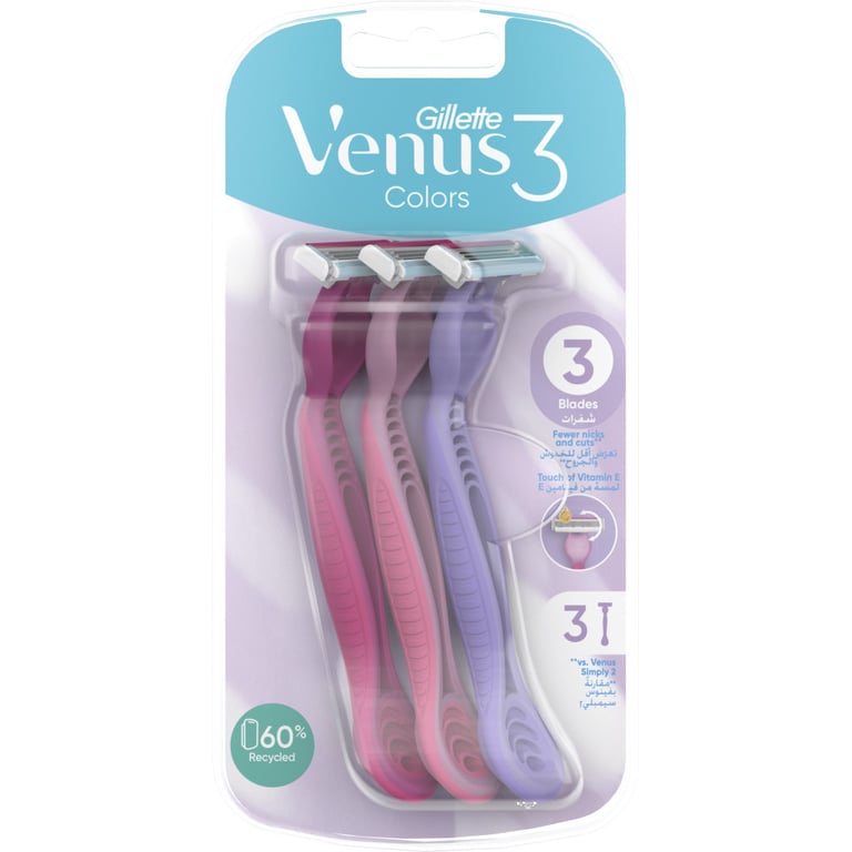 Бритва Gillette Venus 3 Colors 3 шт. (7702018018116) - фото 2
