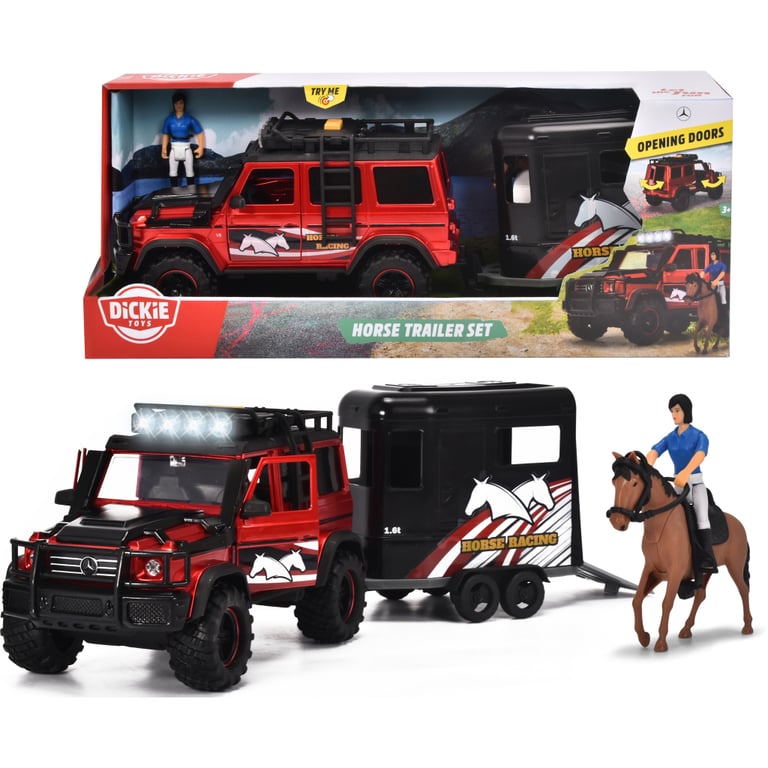 Ігровий набір Dickie Toys Перевезення коней з позашляховиком 42 см та фігурками (3837018) - фото 6
