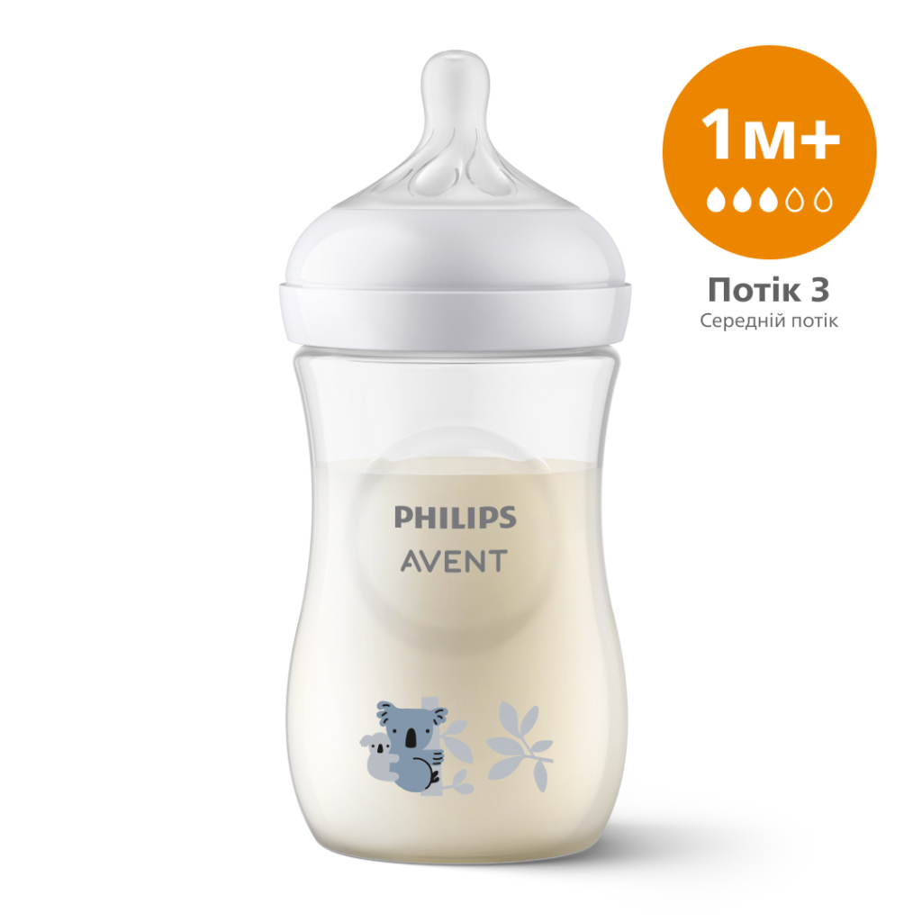 Пляшечка для годування Philips AVENT Natural Природний потік Коала 260 мл (SCY903/67) Пляшечка для годування Philips AVENT Natural Природний потік Коала 260 мл (SCY903/67)