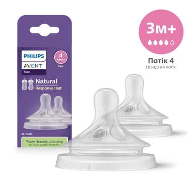 Соска Philips AVENT Natural середній потік 3+ міс 2 шт (SCY964/02)