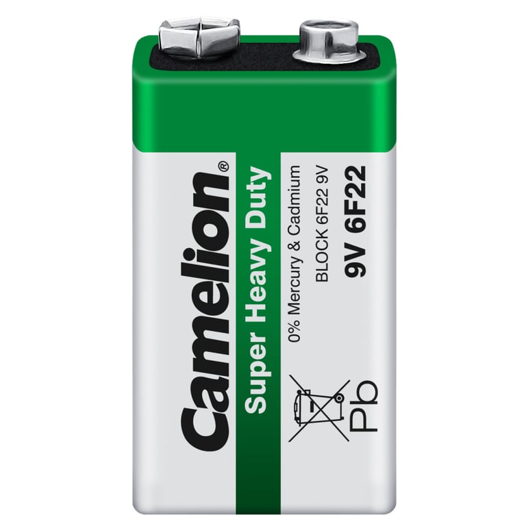 Батарейка Camelion Крона 6F22 9V Super Heavy Duty Green * 1 (6F22-SP1G) - фото 1