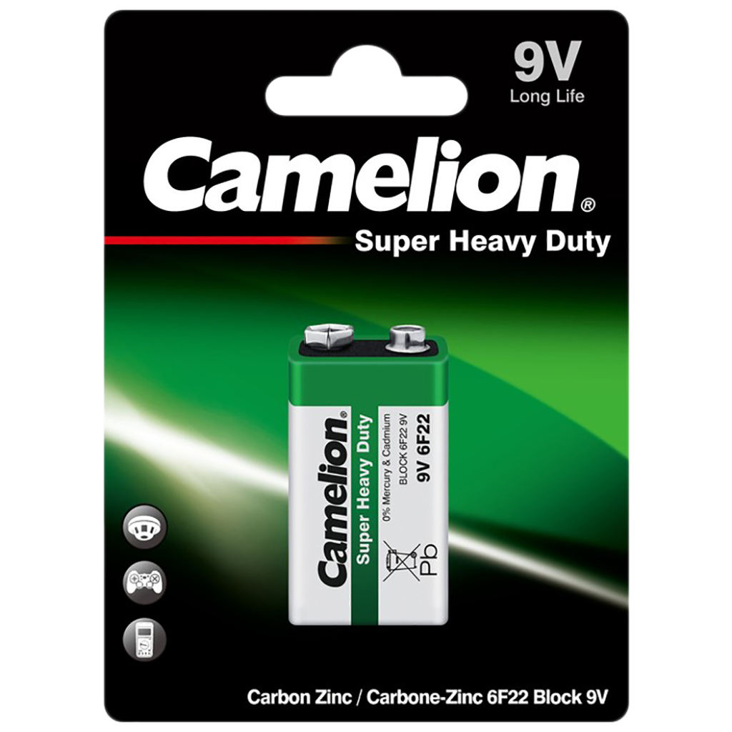 Батарейка Camelion Крона 6F22 9V Super Heavy Duty Green * 1 (6F22-SP1G) - фото 2 Батарейка Camelion Крона 6F22 9V Super Heavy Duty Green * 1 (6F22-SP1G) - фото 2